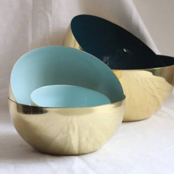 Celia Brass Serving Bowl in Navy 25.5cm