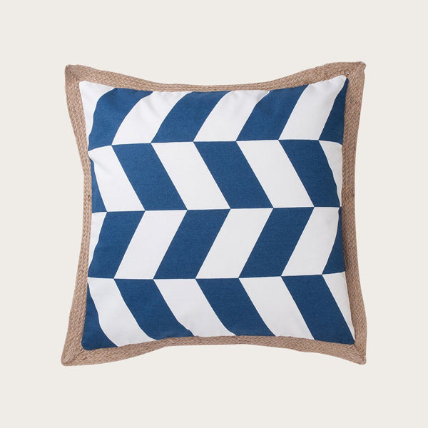 Terem Cushion W/ Jute Edge in Blue/White - Buy 1 Get 1 Free Sale