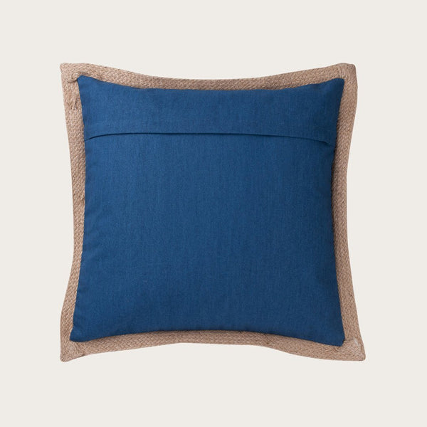 Terem Cushion W/ Jute Edge in Blue/White - Buy 1 Get 1 Free Sale