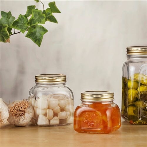 Rustica Glass Storage Jar W/ Gold Lid 300ml (Save 20%)