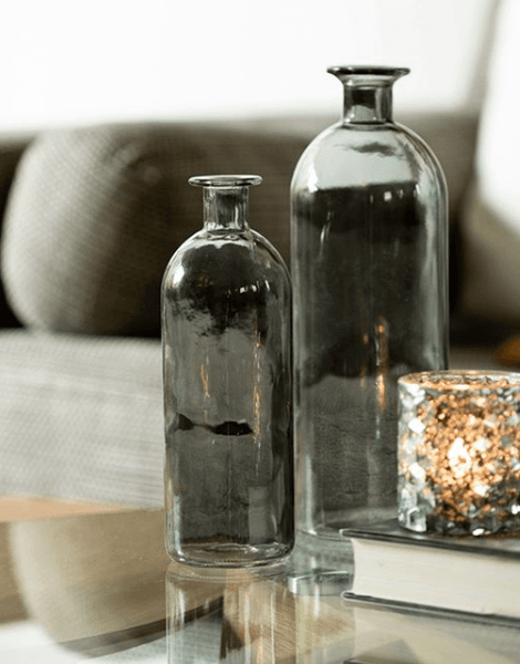 Esme Large Glass Vase in Grey - Buy 1 Get 1 Free Sale