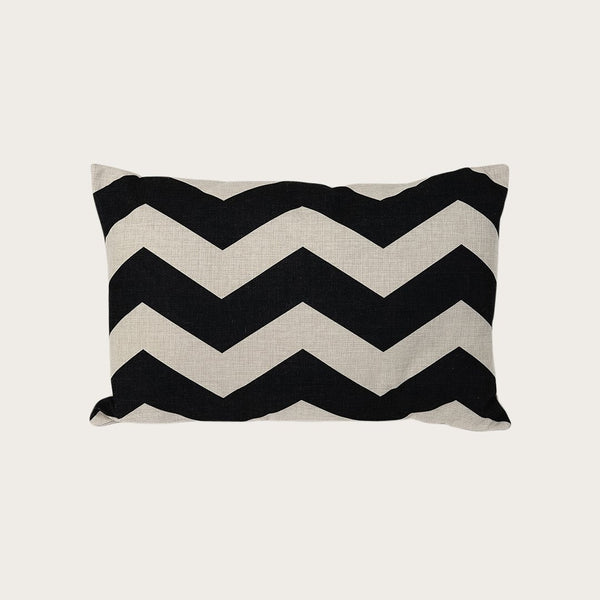 Ocho Cotton Cushion in Black/Beige - Buy 1 Get 1 Free Sale