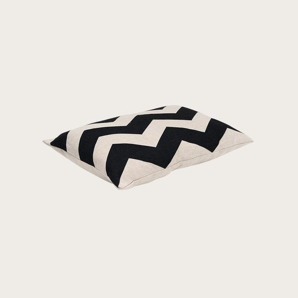 Ocho Cotton Cushion in Black/Beige - Buy 1 Get 1 Free Sale