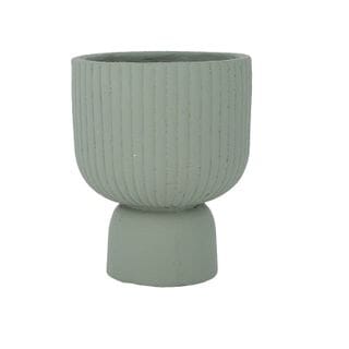 Mahalia Footed Stone Pot in Sage 18cm